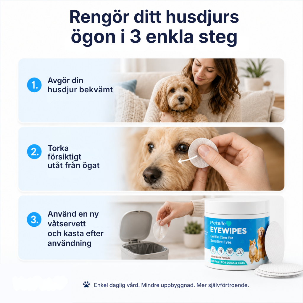 Petelle® Ögonservettsats | förebyggande åtgärder som håller ögonen friska