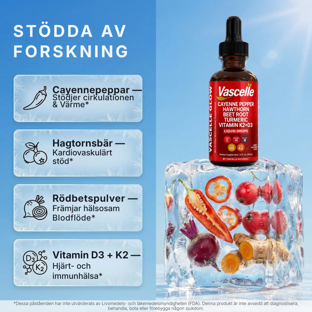 Vascelle® | Droppar som främjar blodflöde, cirkulation och hjärthälsa