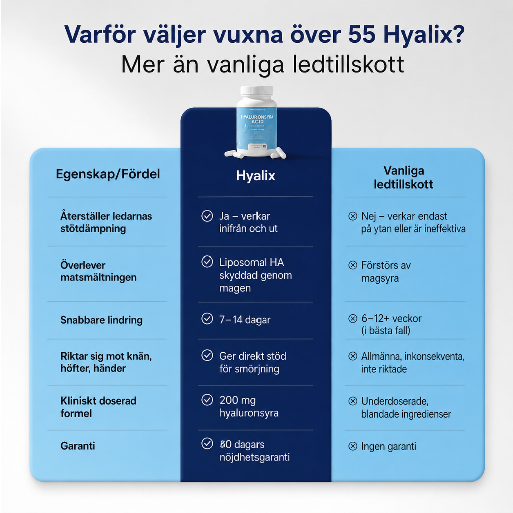 Hyalix® | Joint Molecule – Nu i form av en daglig kapsel som din kropp faktiskt kan ta upp