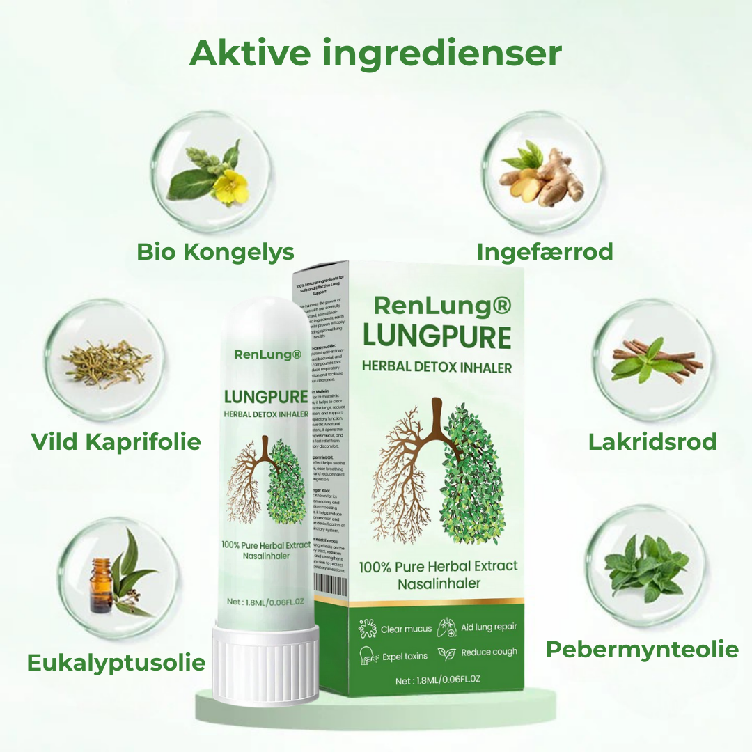 RenLung® Herbal Detox Inhaler | Snabb lindring på 15 minuter – andas lättare med RenLung®