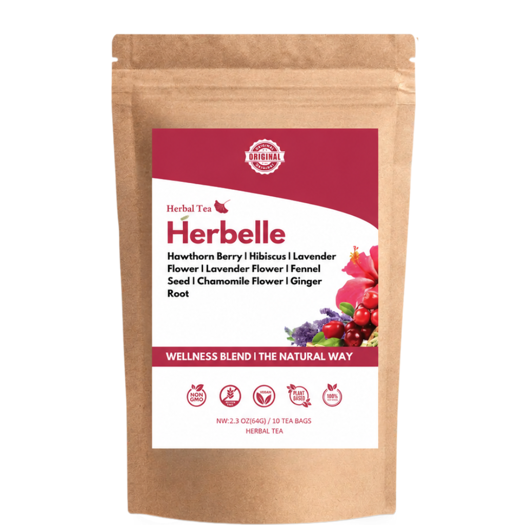 Herbelle® | Drick vårt te för att stödja hjärtats hälsa – säg hejdå till blodtryckstoppar!