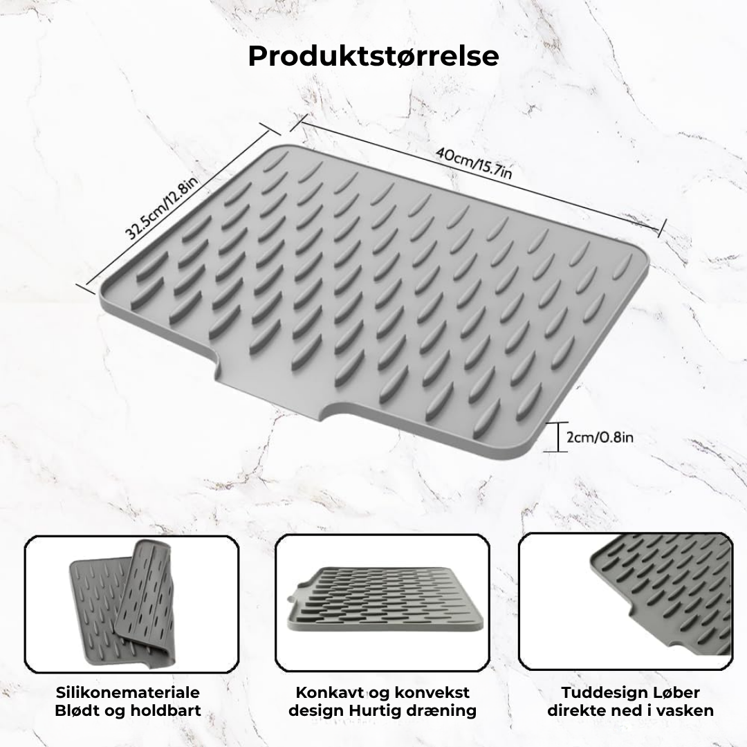 Glasklart® | Värmeskydd & Snabb Avrinning – Silikon Diskmatta