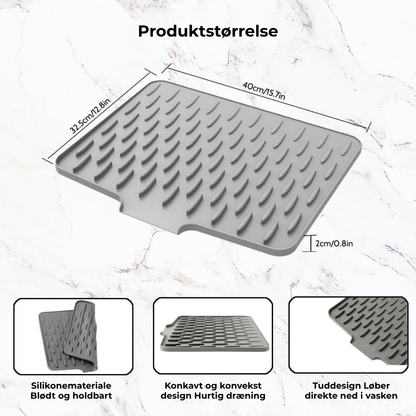 Glasklart® | Värmeskydd & Snabb Avrinning – Silikon Diskmatta