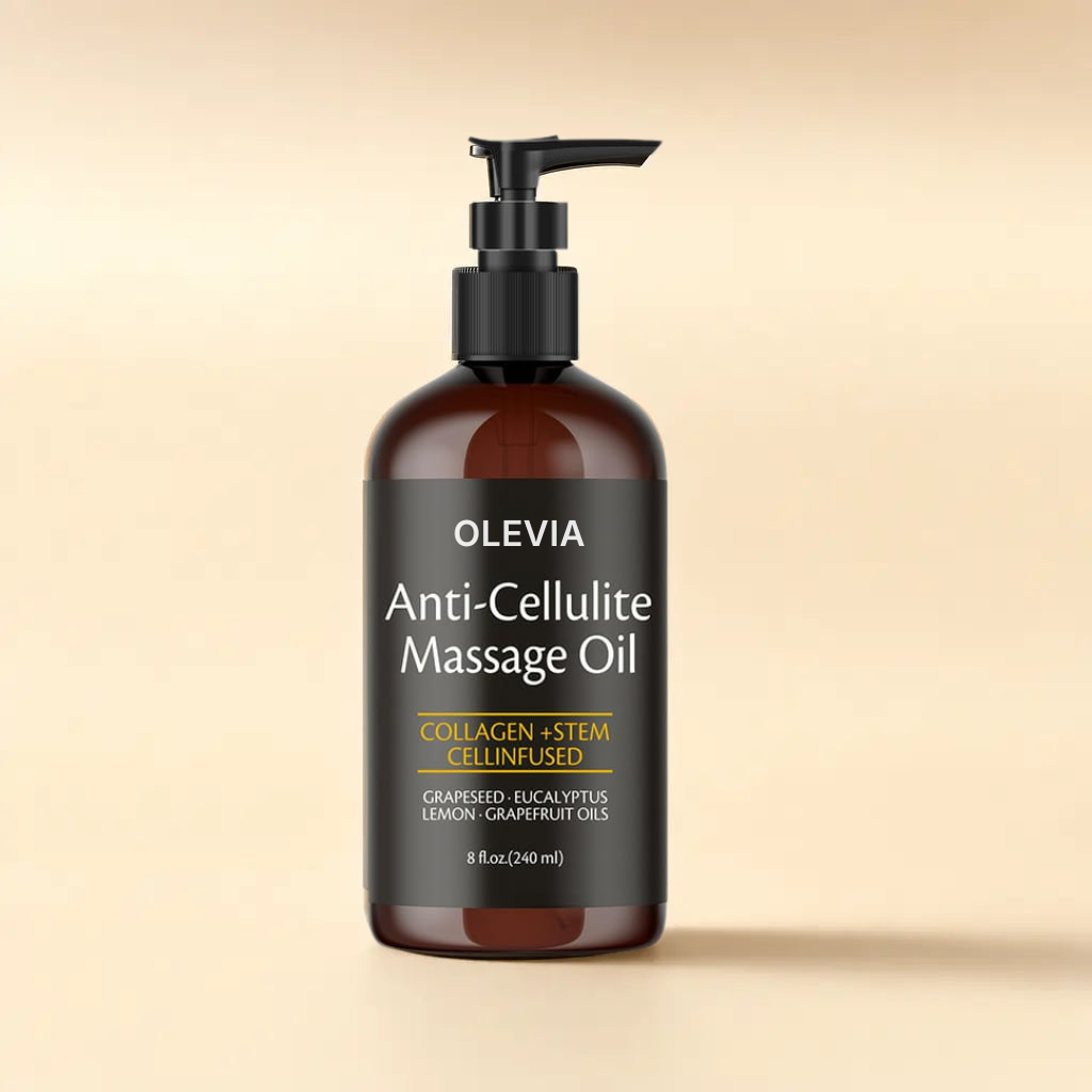 Olevia® Massageolja mot celluliter | Inga besvikande krämer från apoteket och inga dyra behandlingar på salong.