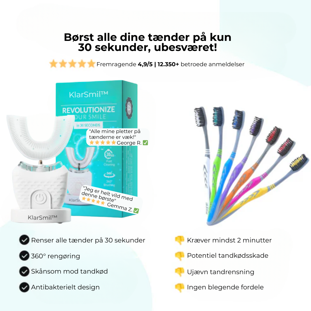 KlarSmil™ | Tandborsten på 30 sekunder som förvandlar ditt leende utan besvär! ✨