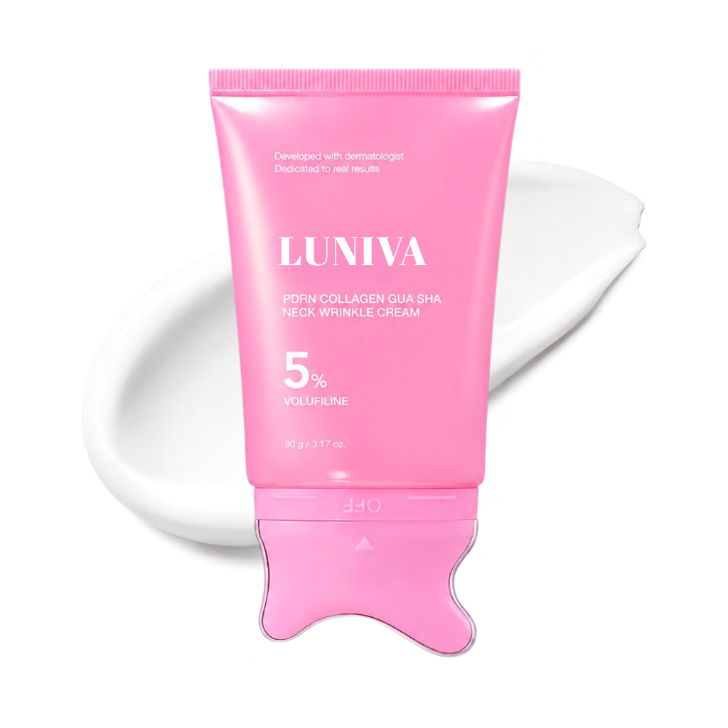 Luniva® | PDRN-kollagen Gua Sha-kräm mot rynkor i ansikte och hals