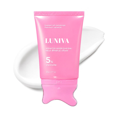 Luniva® | PDRN-kollagen Gua Sha-kräm mot rynkor i ansikte och hals