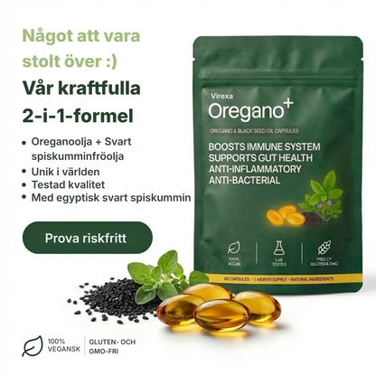 Virexa® - Oregano+ | Bekämpar skadliga bakterier, främjar tarmhälsan och lindrar magbesvär