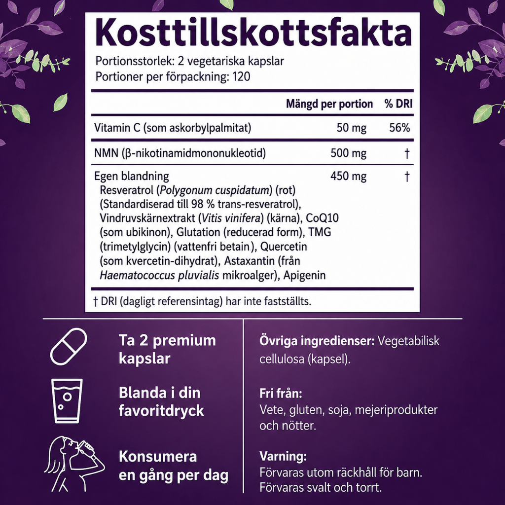 Arvian® NMN Complex | 1000 mg för cellenergi och toppkapacitet