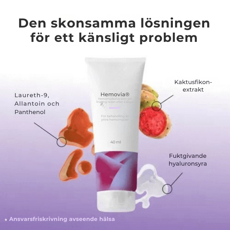 Hemovia® | Hemorrojdsalva som ger lindring redan efter 3 dagar