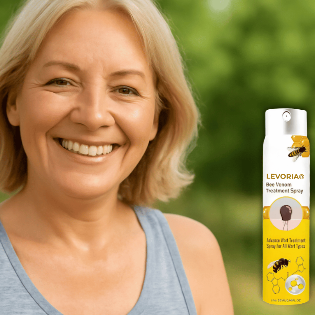 Levoria® BeeSmooth Spray | Säg adjö till hudflikar och vårtor – avslöja slät, självsäker hud på bara 7 dagar!