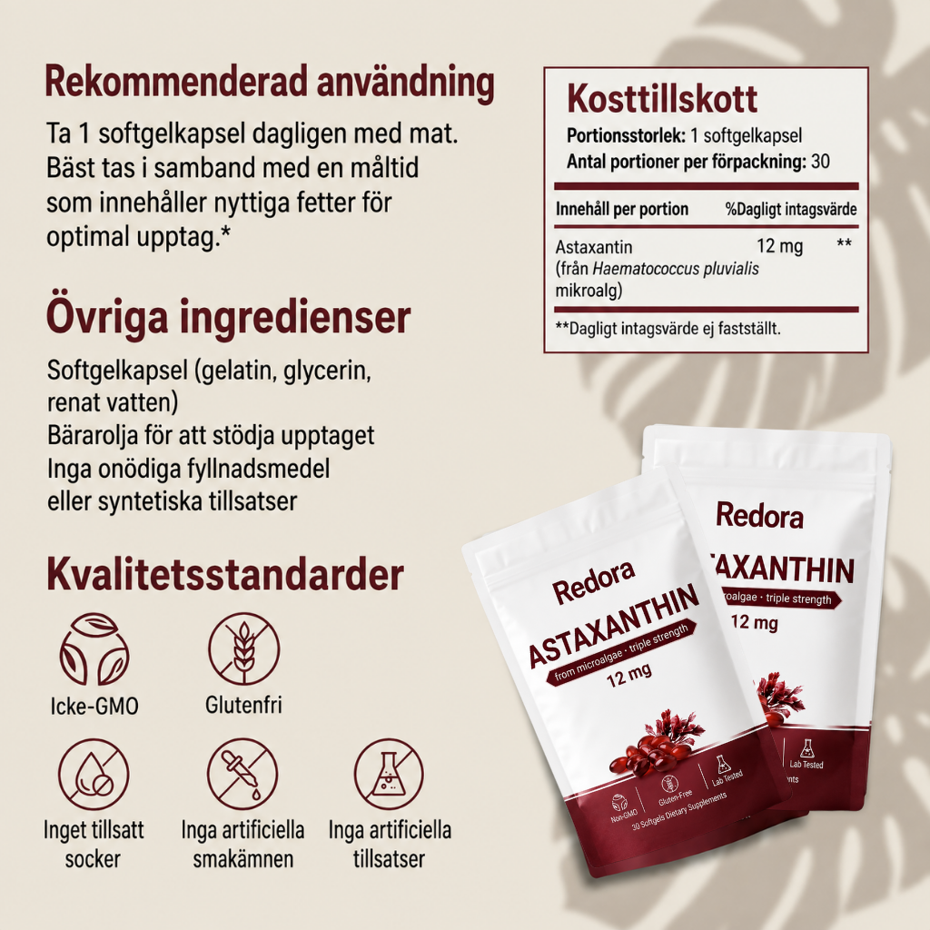 Redora® | Astaxantin för lindring av ledvärk