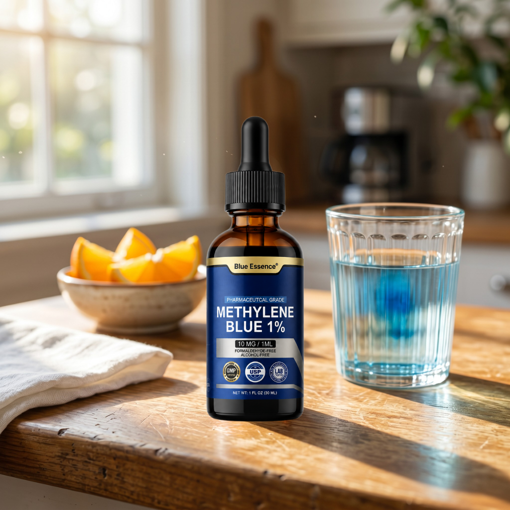 Blue Essence® | USP-kvalitet Metylenblått 1% - Du behöver inte 92 ingredienser. Du behöver en som verkligen fungerar.