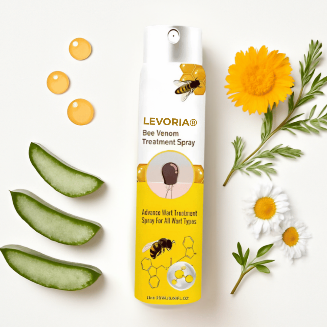 Levoria® BeeSmooth Spray | Säg adjö till hudflikar och vårtor – avslöja slät, självsäker hud på bara 7 dagar!
