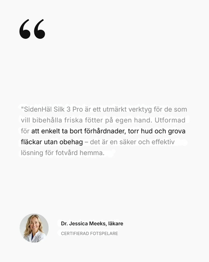SidenHäl® | Uppladdningsbar elektrisk förhårdnadsborttagare för pedikyr hemma – tar bort torr hud och ger mjukare fötter