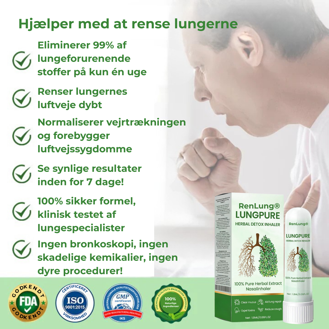 RenLung® Herbal Detox Inhaler | Snabb lindring på 15 minuter – andas lättare med RenLung®