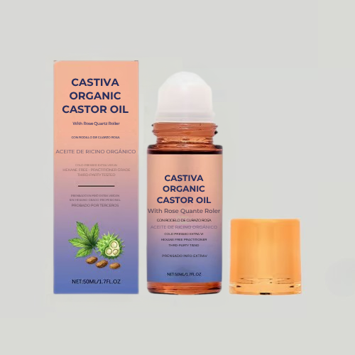 Castiva® | Roll-on med ekologisk gyllene ricinolja och rosenkvarts