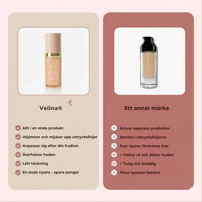 Velina® | Anti-aging-foundation med SPF 50 – Anpassar sig efter din hudton