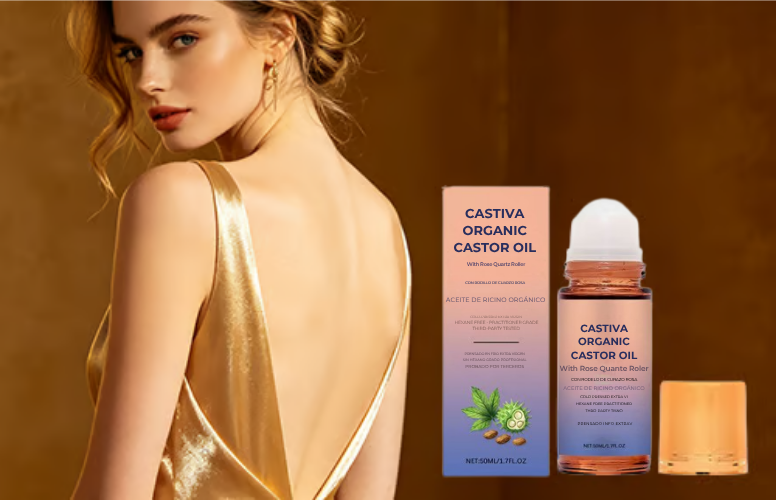 Castiva® | Roll-on med ekologisk gyllene ricinolja och rosenkvarts