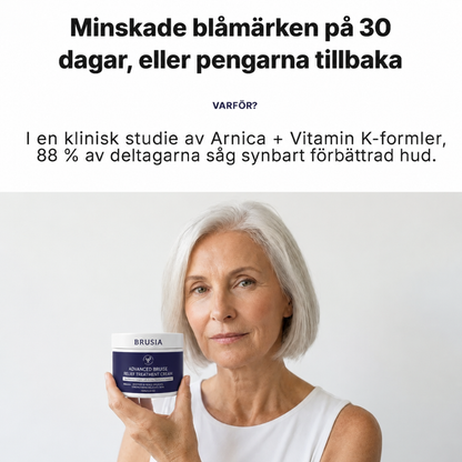Brusia® | Äntligen en kräm som får blåmärken på känslig hud att blekna