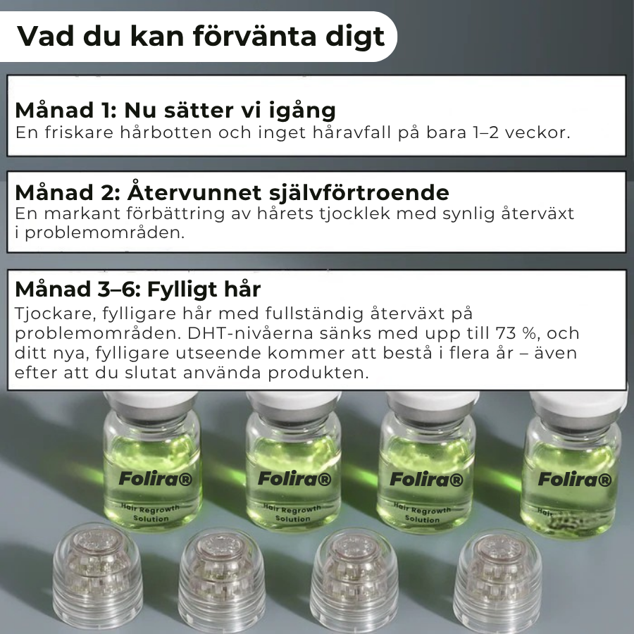 Folira® | Håråterväxtsystem – 1 infusionssystem, 4 serum