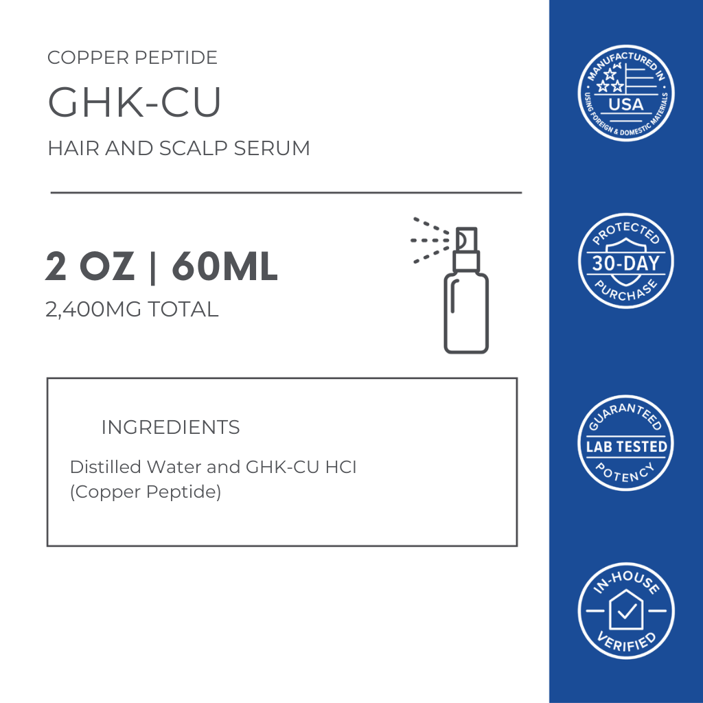 Capilux® | GHK-Cu Kopparpeptidserum | Mindre synligt håravfall & fylligare hår över tid