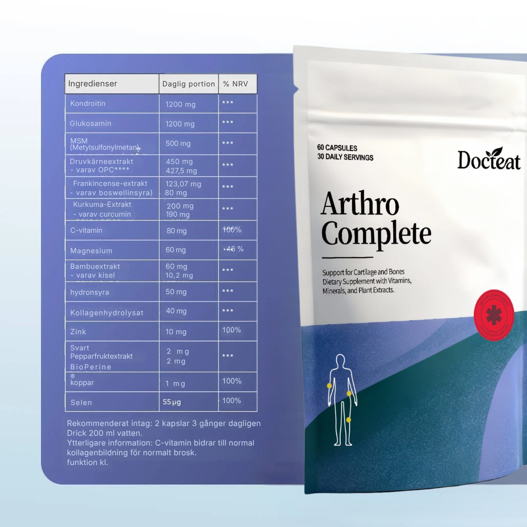 Arthro Complete® | Dämpa inflammation, återuppbygg brosk och återfå rörligheten