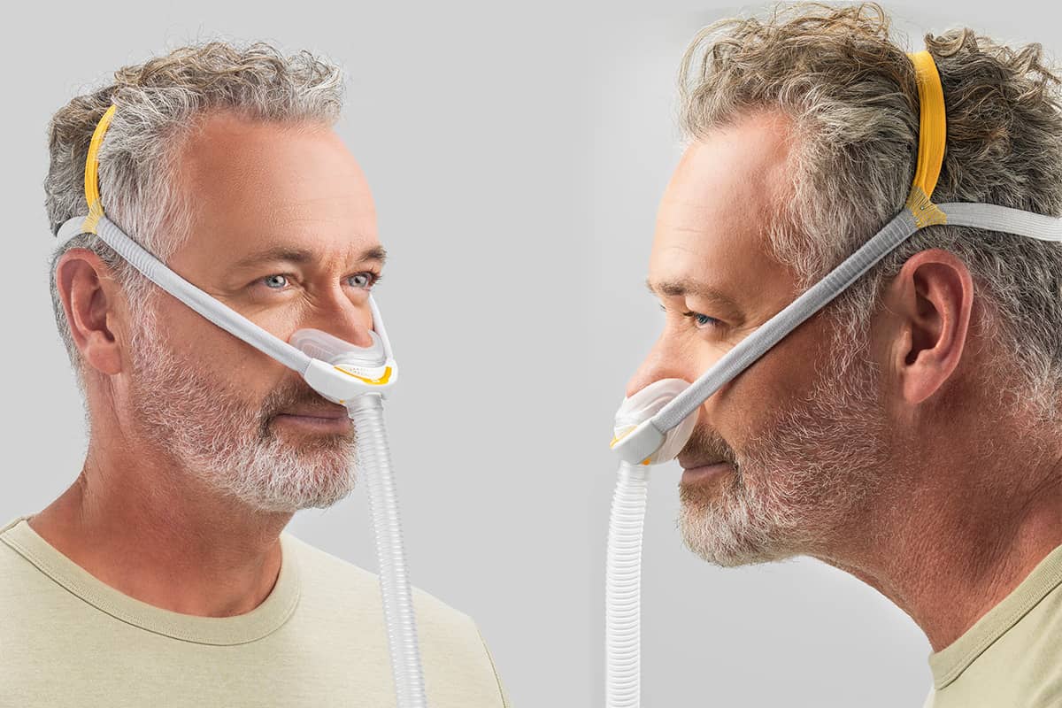 Näsiva® | CPAP-näskuddsmask med AutoLock-huvudband – stabil och bekväm passform