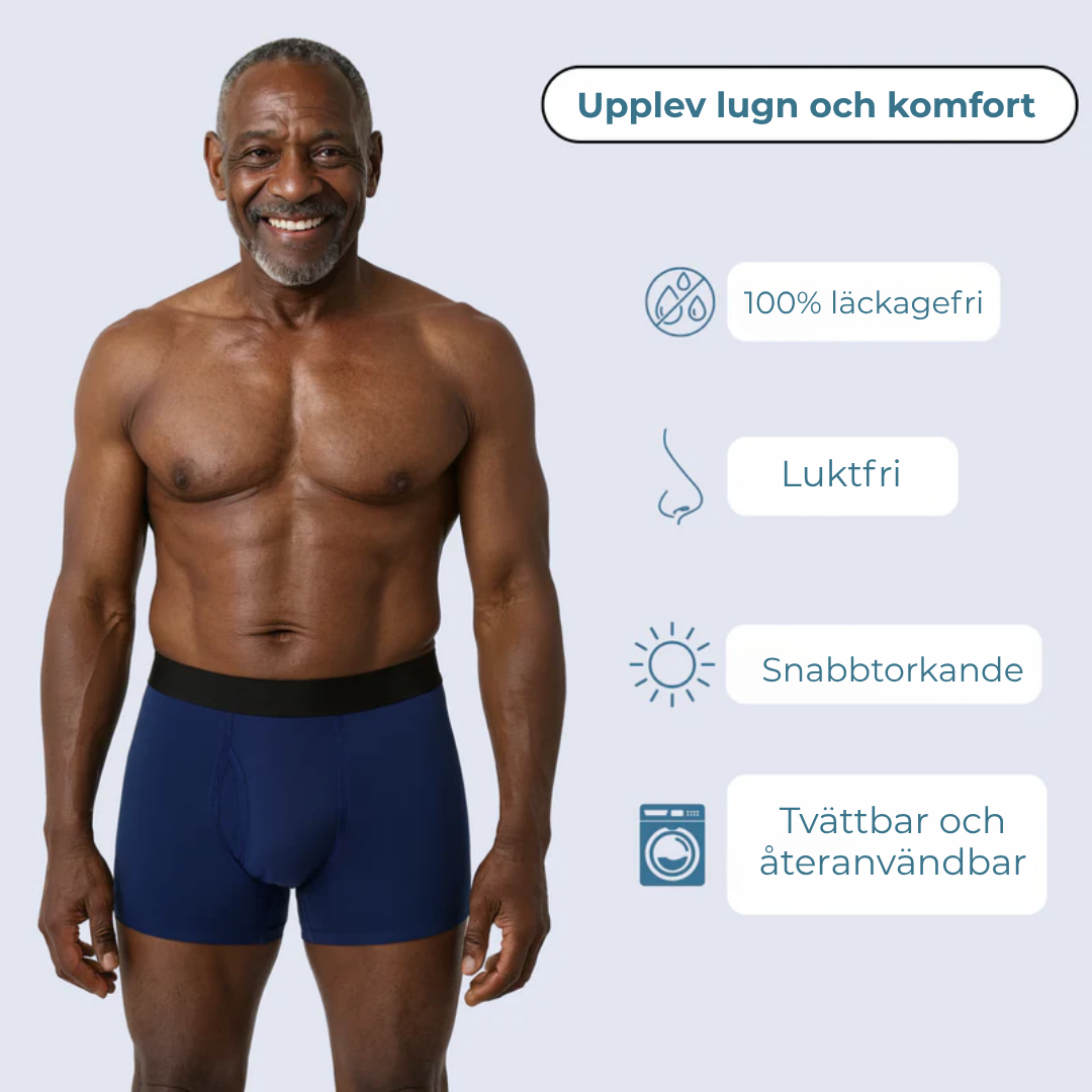 StarkBoxer® – Läckagefria boxershorts - Komfort - Kontroll - Utan skam - Utan besvär (3+2 GRATIS)