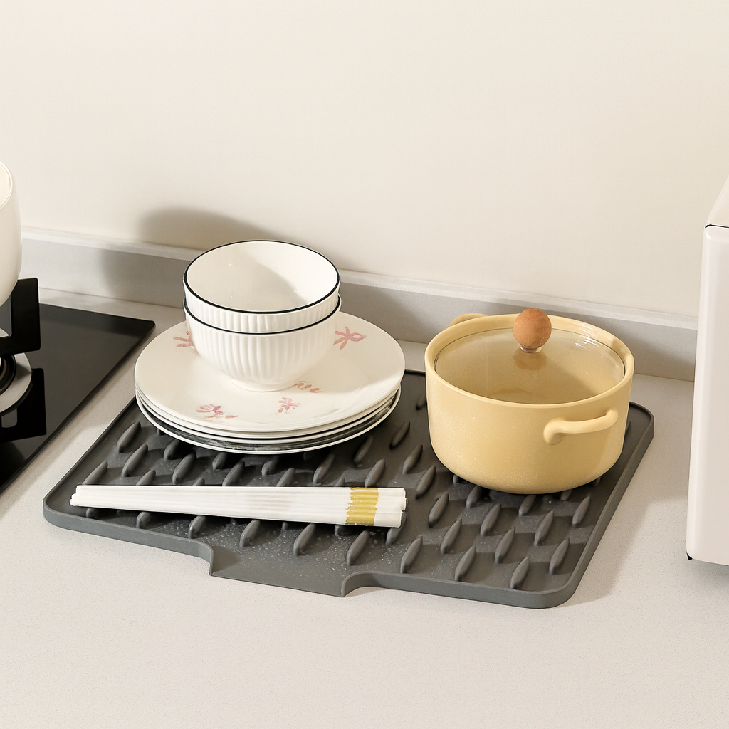 Glasklart® | Värmeskydd & Snabb Avrinning – Silikon Diskmatta