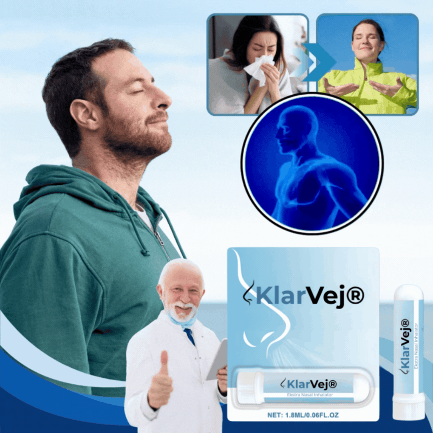 KlarVej® | Näseinhalator, ta bort täppt näsa på endast 7 minuter – och andas fritt igen!