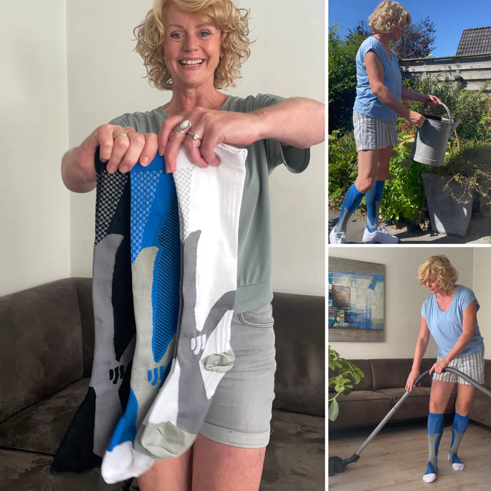 VenoStöd Pro® Kompressionsstrumpor | Säg hej då till trötta, värkande ben 1+2 GRATIS