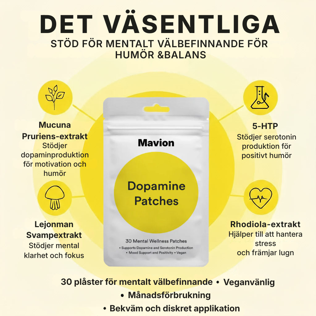 Mavion® Dopaminplåster | Förbättra humöret på naturlig väg för att öka koncentrationen och motivationen