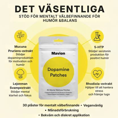 Mavion® Dopaminplåster | Förbättra humöret på naturlig väg för att öka koncentrationen och motivationen