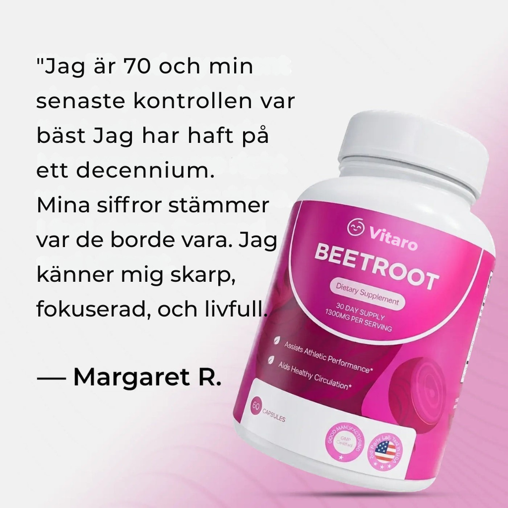Vitaro® | Rödbetkapseler – Främjar en sund blodgenomströmning och cirkulation