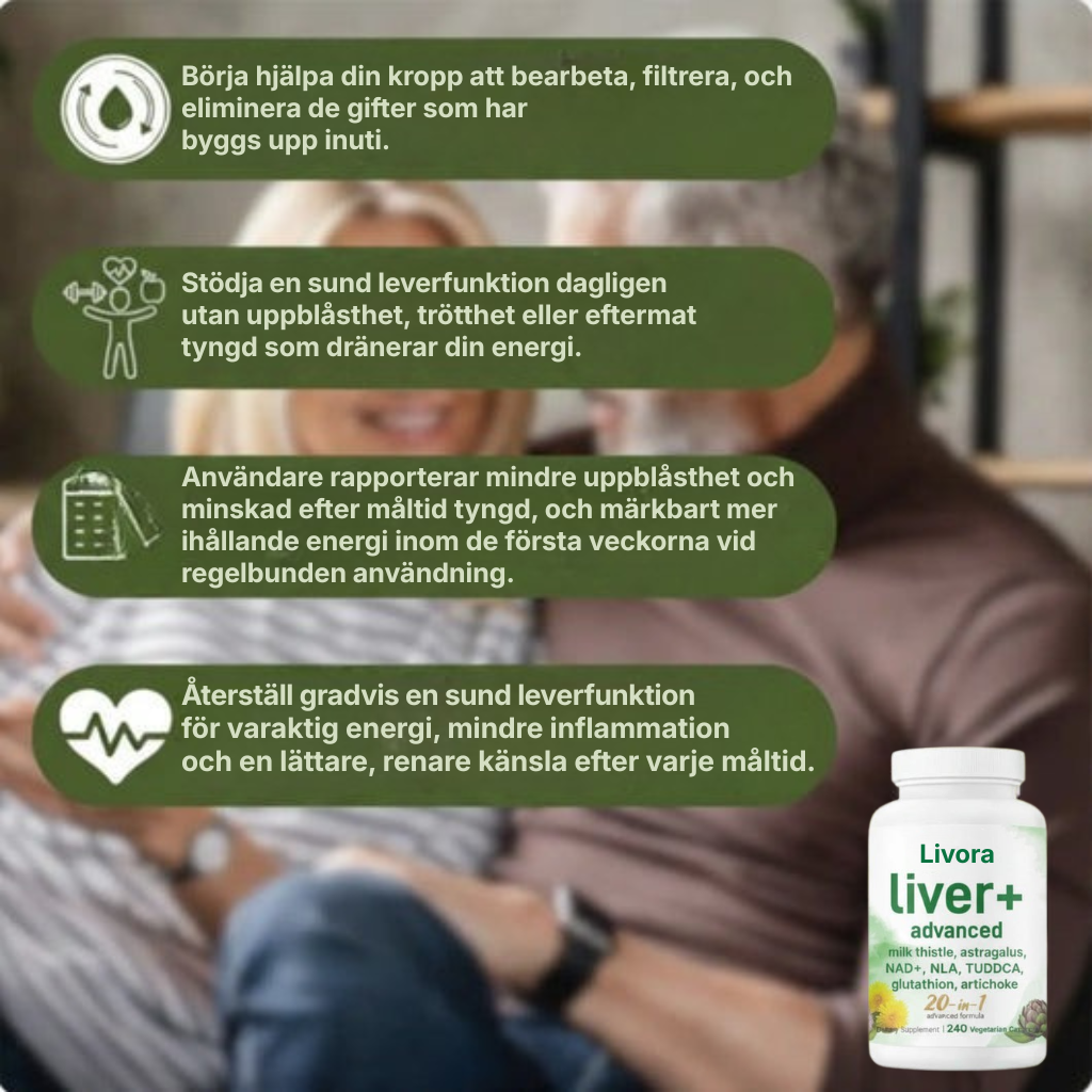 Livora® | Stöd alla aspekter av leverns hälsa – från avgiftning och inflammation till energi och cellåteruppbyggnad