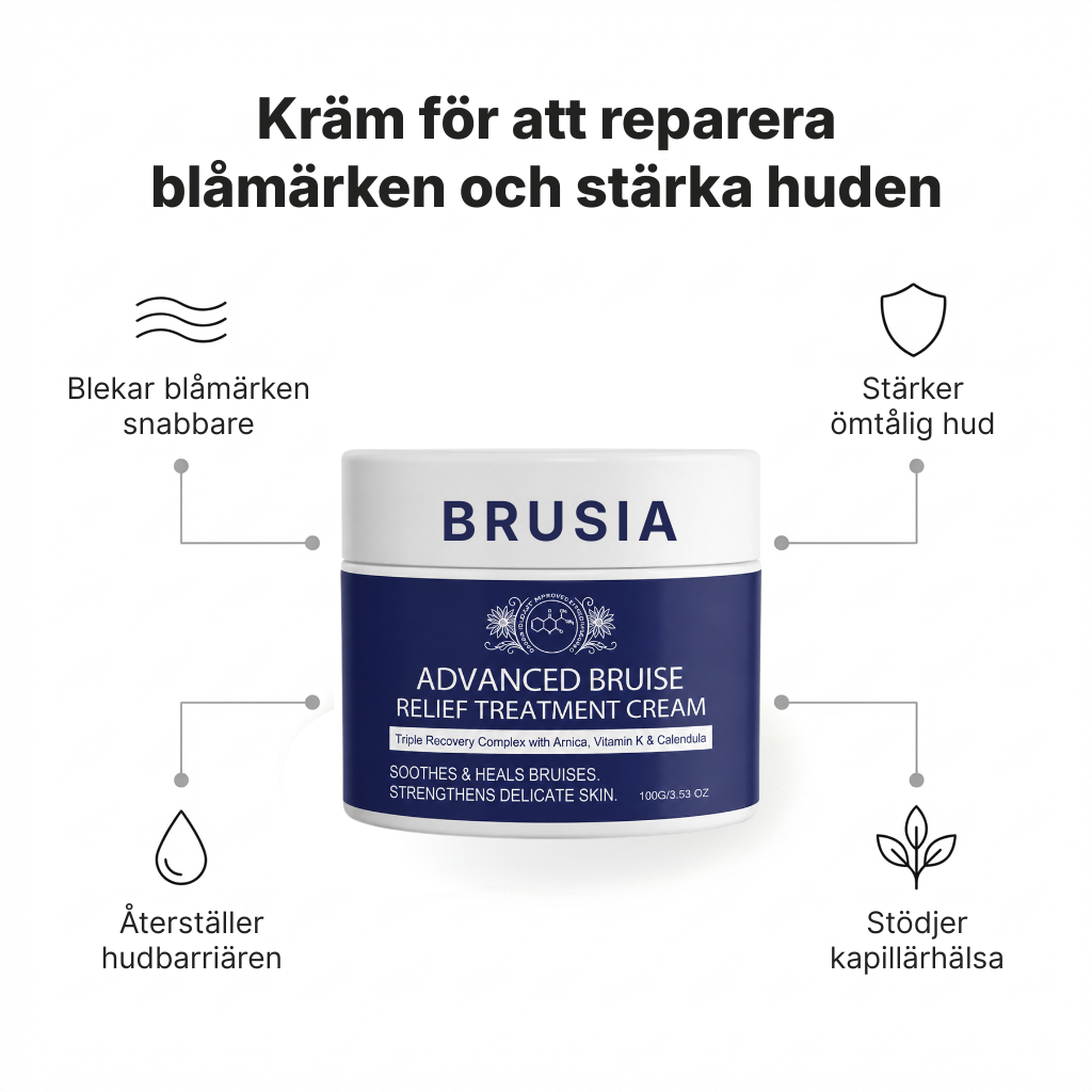 Brusia® | Äntligen en kräm som får blåmärken på känslig hud att blekna