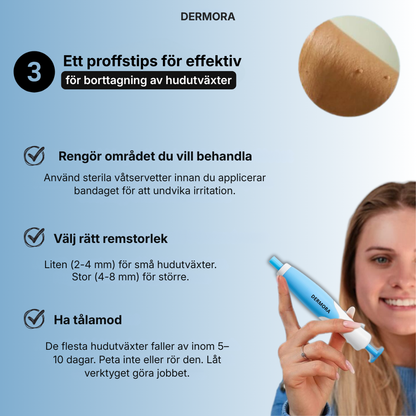 Dermora® | Hemkit för borttagning av hudflikar/vårtor