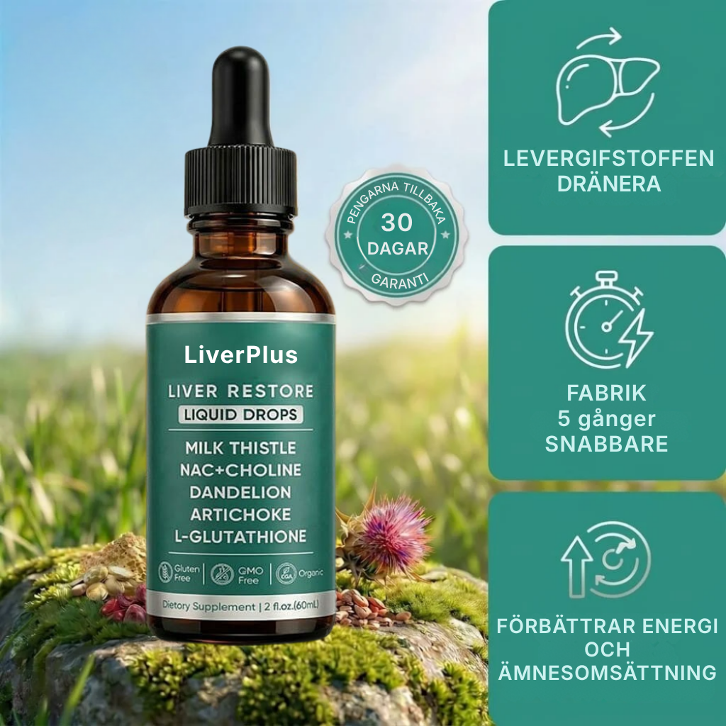 LiverPlus® | Varför du känner dig trött, tung och uppsvälld efter att ha ätit — och hur leverdroppar kan vända på detta på 7 dagar