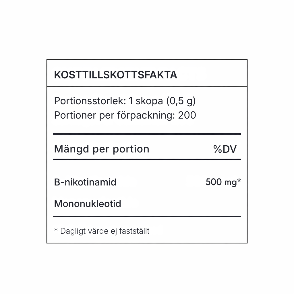 Vitanex® | Rent NMN-pulver (nikotinamidmononukleotid)