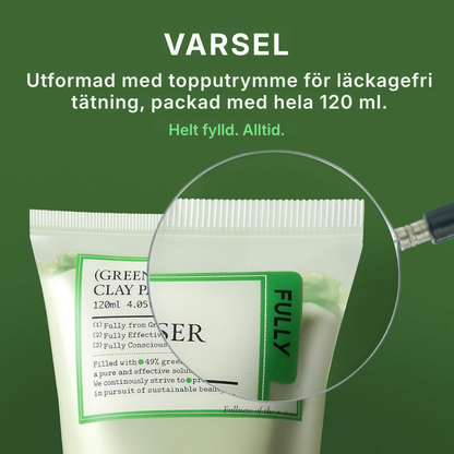 Selivo® Porengöring med grön tomat | Cardi B:s lermaskrengöring för djuprengöring av porer och porförminskning, kontroll av pormaskar och talg, mild ansiktstvätt för kvinnor, koreansk hudvård