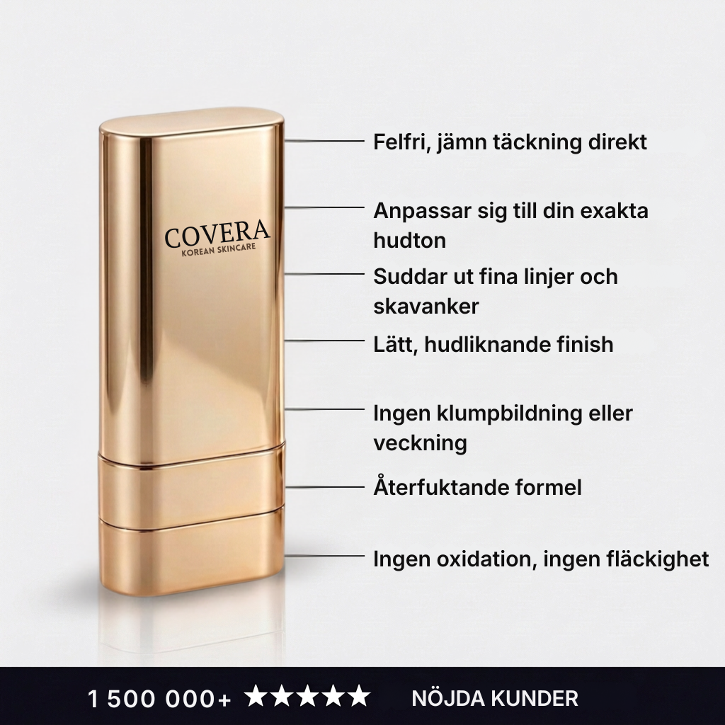 Covera® Foundation-stick med två ändar | Full täckning med ett enda drag. Döljer omedelbart ojämnheter och ger ett felfritt resultat i 16 timmar