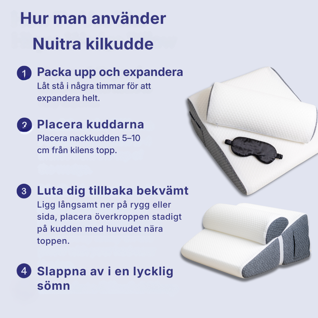 Nuitra® | Kudde mot snarkning + gratis sömnmask