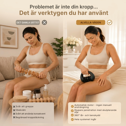 Alvella® | Automatisk djupvävnadsmassager för celluliter på lår, ben, armar och sätesmuskler