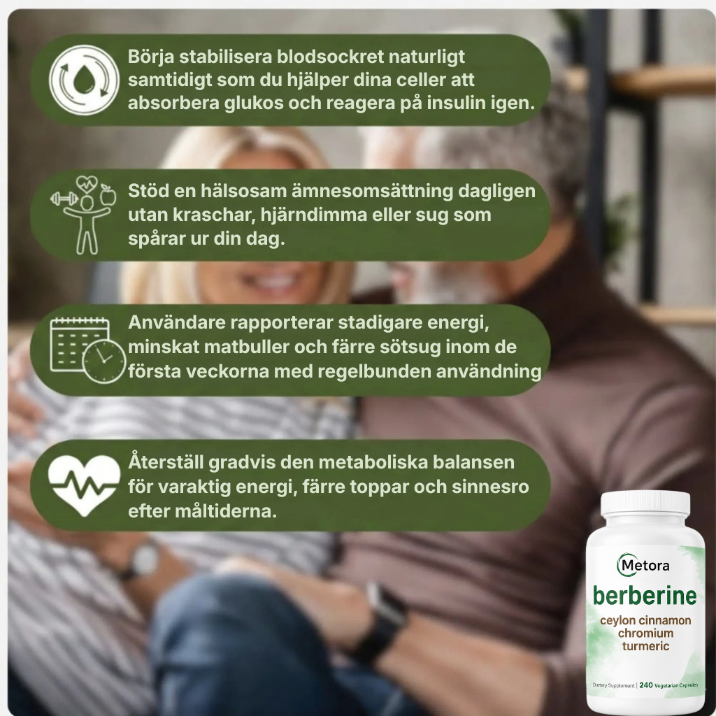 Metora® | 4-i-1 Berberinkomplex – Med berberin, ceylonkanel, krom och gurkmeja för balanserat blodsocker, hälsosamma A1C-nivåer och jämn energi hela dagen