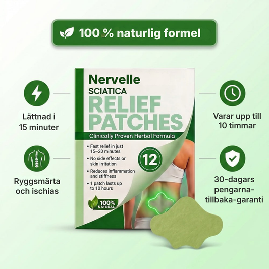 Nervelle® Ischiasplåster för riktad komfort | stöd vid besvär i ischiasnerven, ländrygg, höft och ben