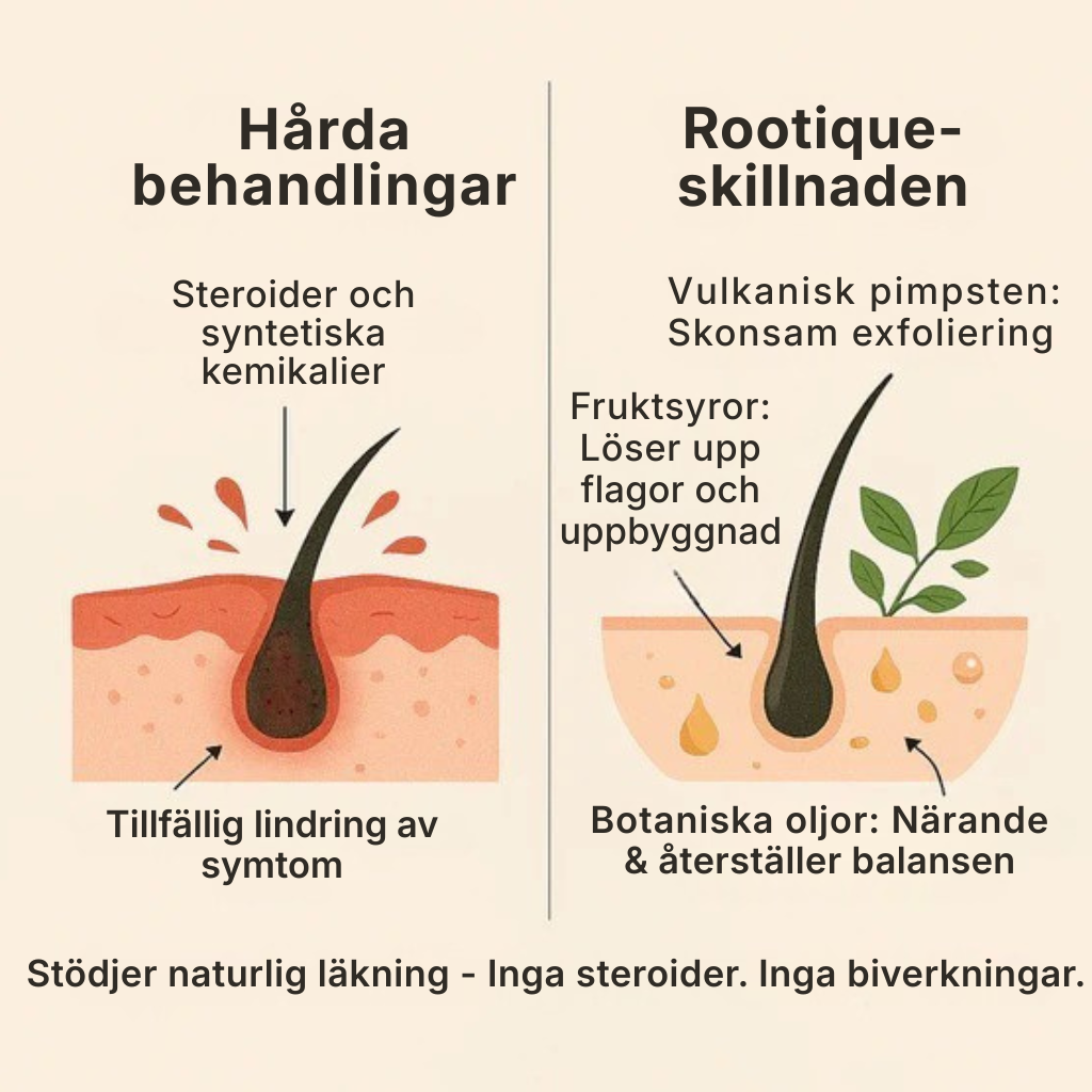 Rootique® | Ett nytt sätt att lindra klåda och fjällande hårbotten – utan steroider