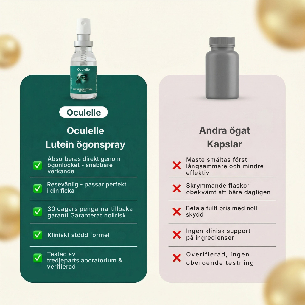 Oculelle® Lutein ögonspray | avancerat dagligt stöd för synen, gula fläcken och ögonkomfort
