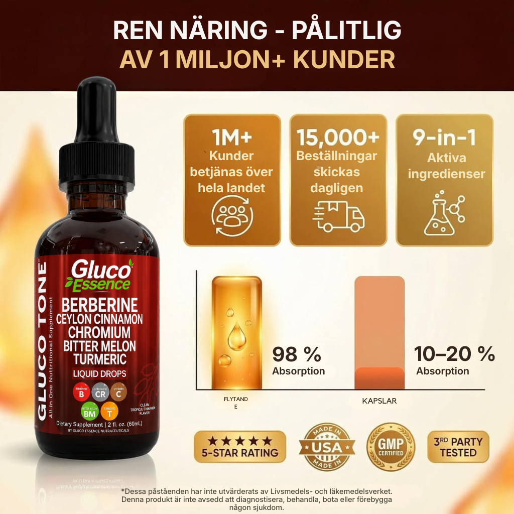 Gluco Essence® | Flytande kosttillskott för blodsocker och ämnesomsättning
