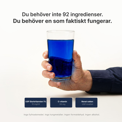 Blue Essence® | USP-kvalitet Metylenblått 1% - Du behöver inte 92 ingredienser. Du behöver en som verkligen fungerar.